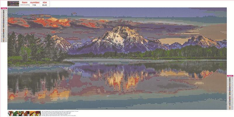 Mountain and lake | Full Round Diamond Painting Kits