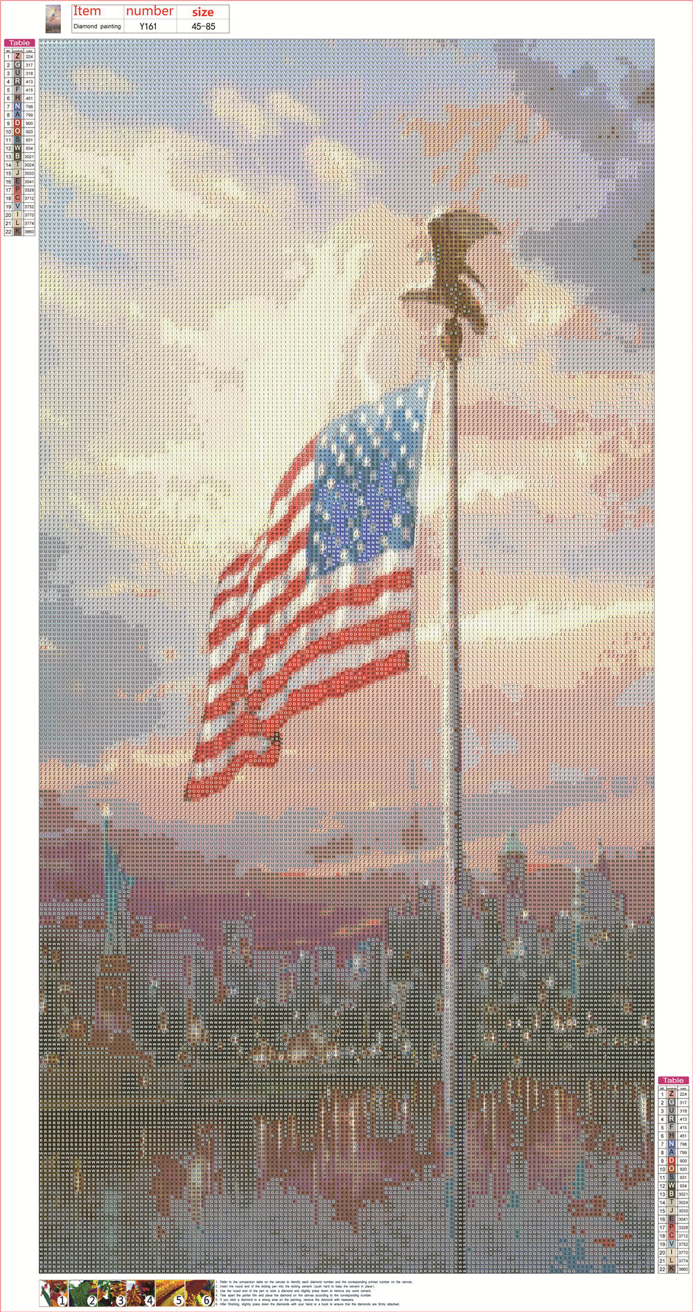 American flag | Full Round Diamond Painting Kits