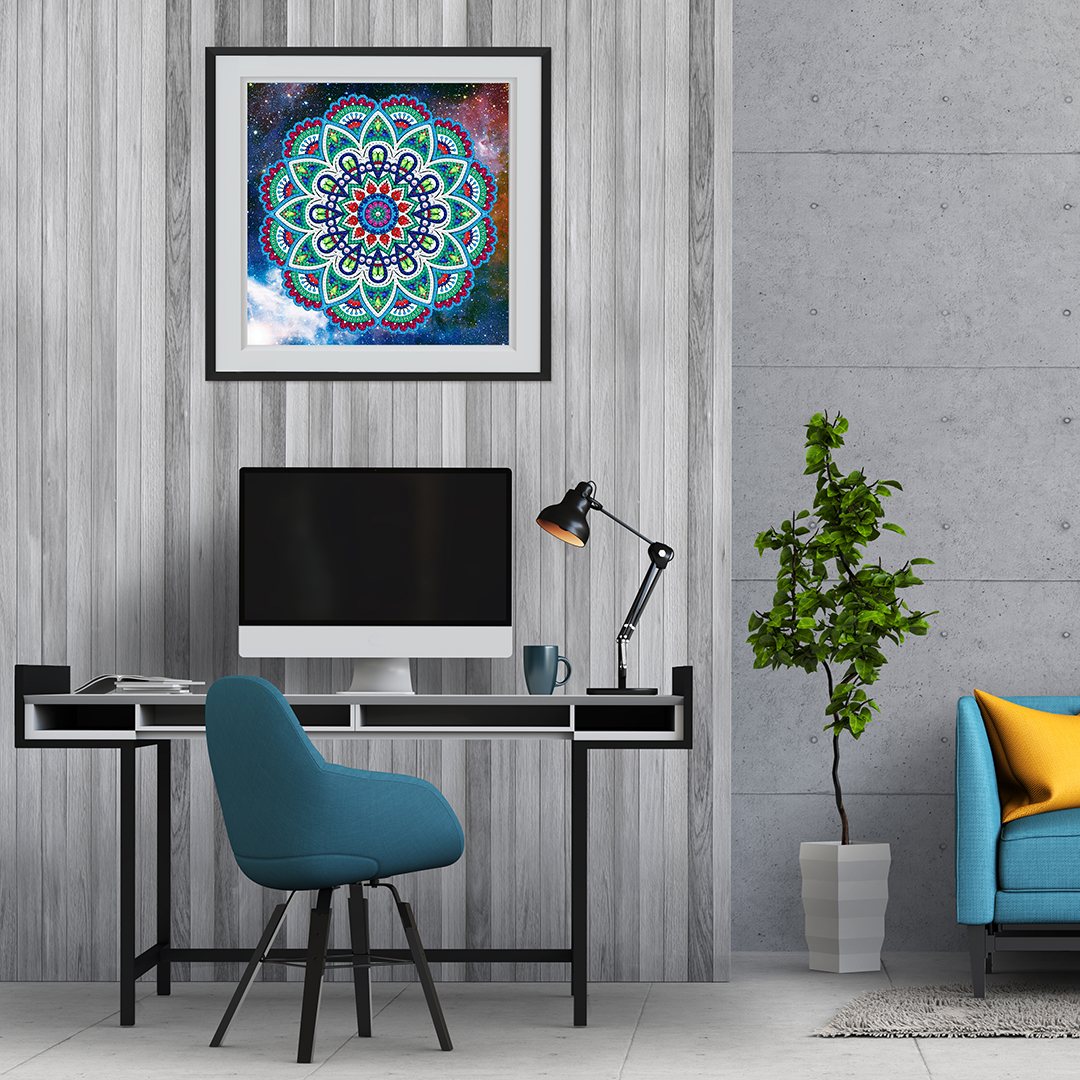 Abstract Art Mandala Flower | Luminous Diamond Painting Kits