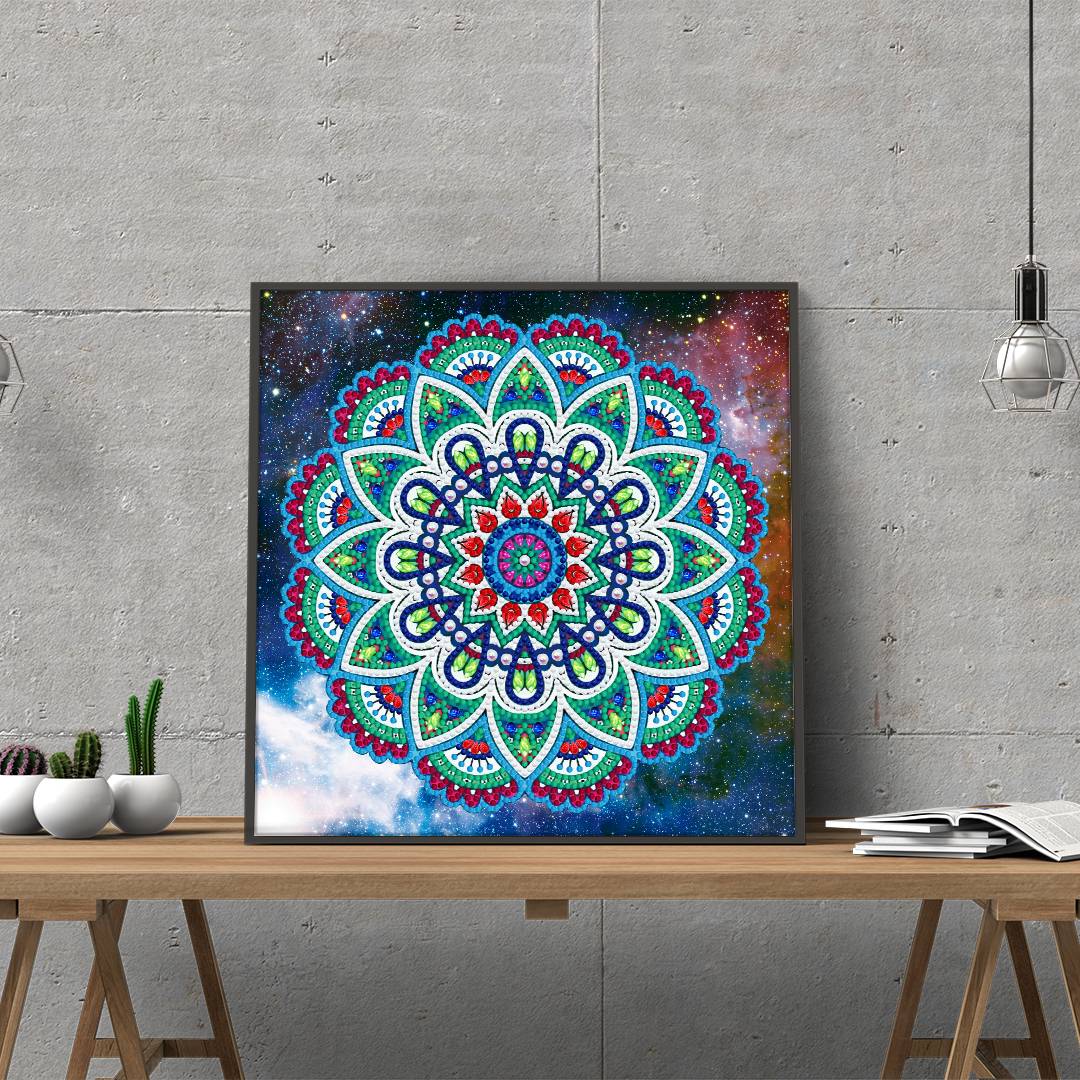 Abstract Art Mandala Flower | Luminous Diamond Painting Kits