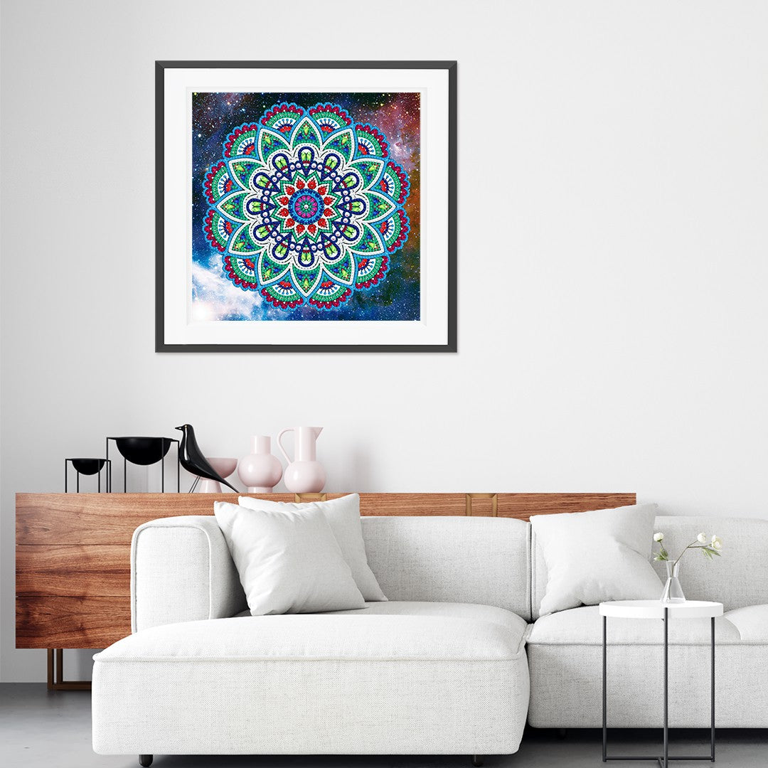 Abstract Art Mandala Flower | Luminous Diamond Painting Kits