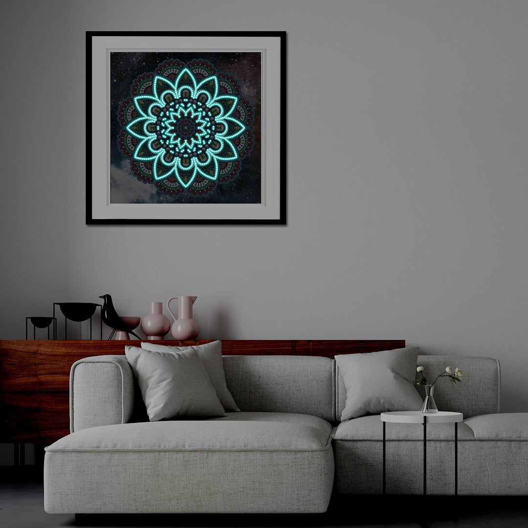 Abstract Art Mandala Flower | Luminous Diamond Painting Kits