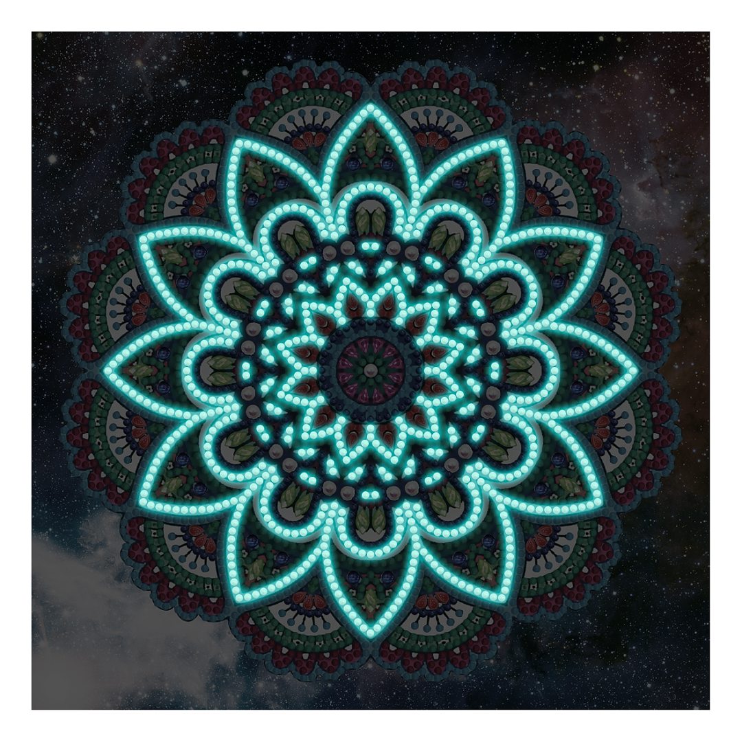 Abstract Art Mandala Flower | Luminous Diamond Painting Kits