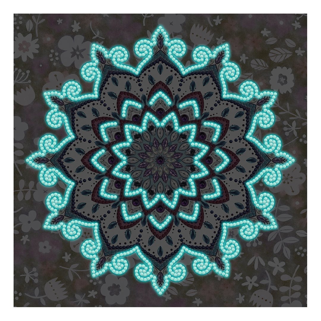 Abstract Art Mandala Flower | Luminous Diamond Painting Kits