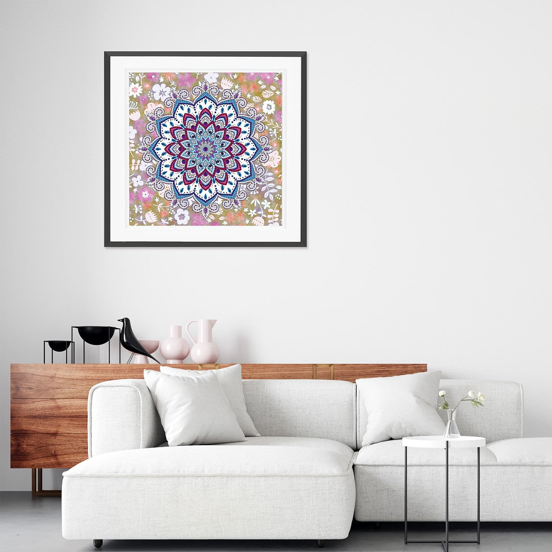 Abstract Art Mandala Flower | Luminous Diamond Painting Kits