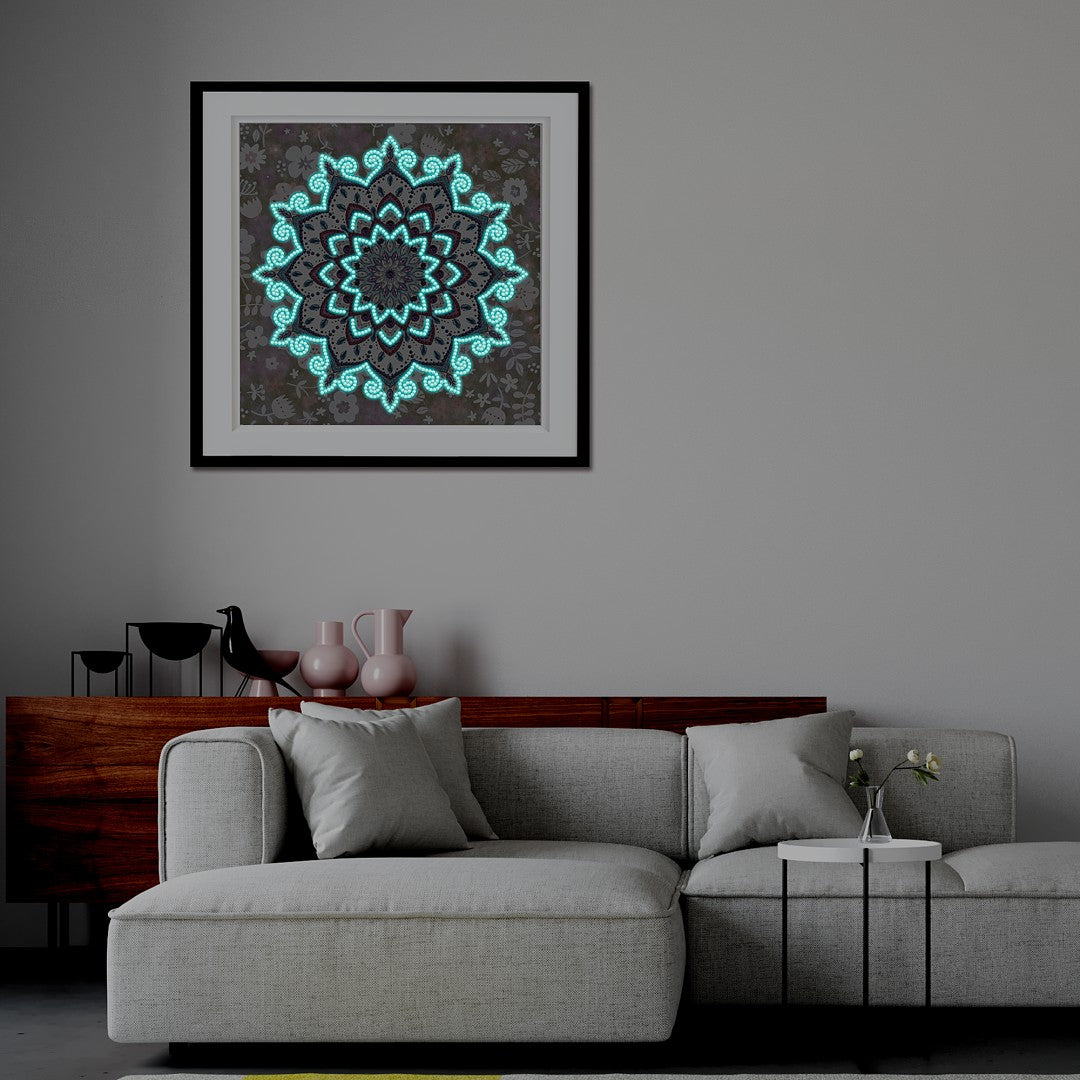 Abstract Art Mandala Flower | Luminous Diamond Painting Kits