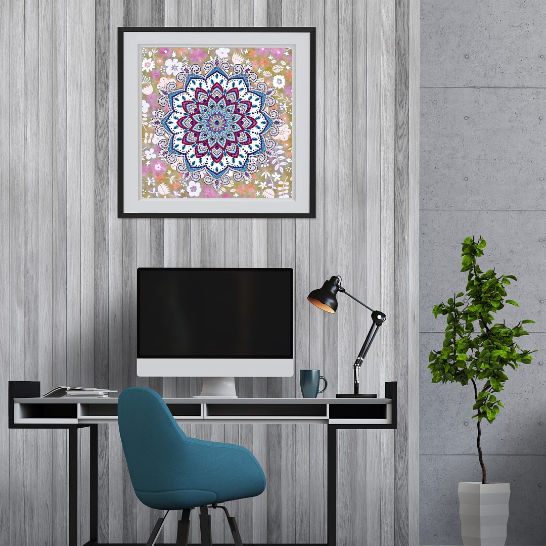 Abstract Art Mandala Flower | Luminous Diamond Painting Kits