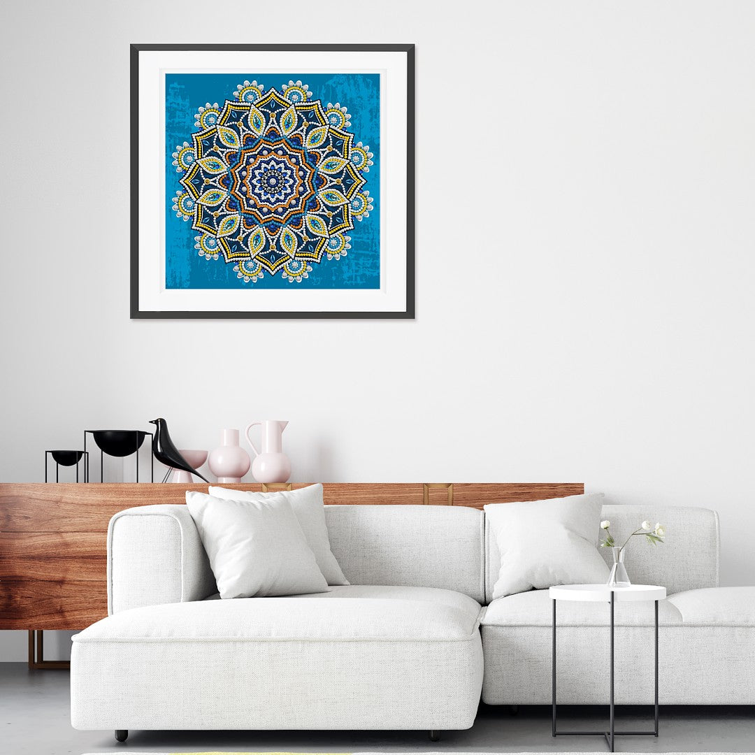 Abstrakte Kunst-Mandala-Blume | Leuchtende Diamant-Malkits 