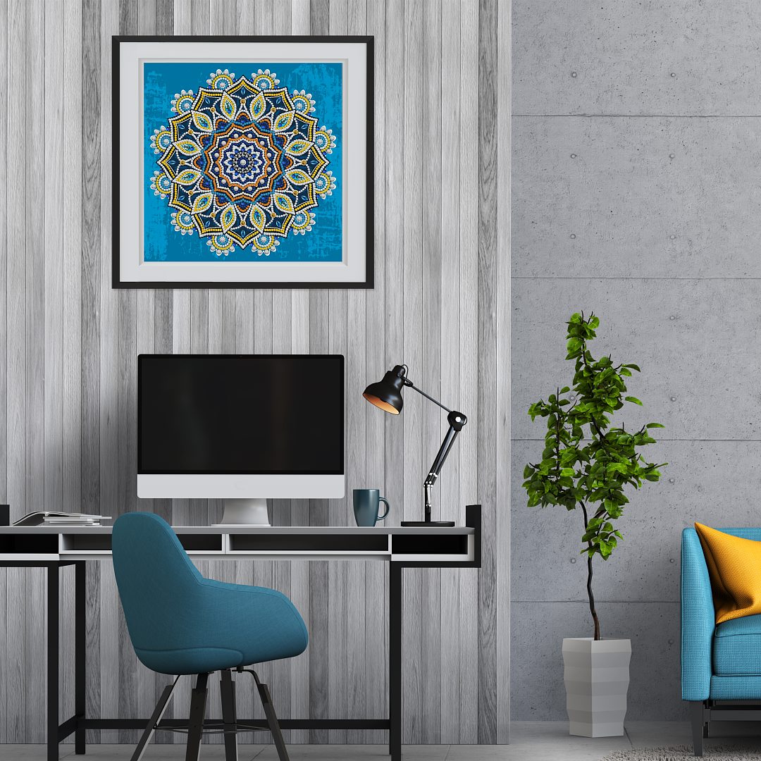 Abstrakte Kunst-Mandala-Blume | Leuchtende Diamant-Malkits 