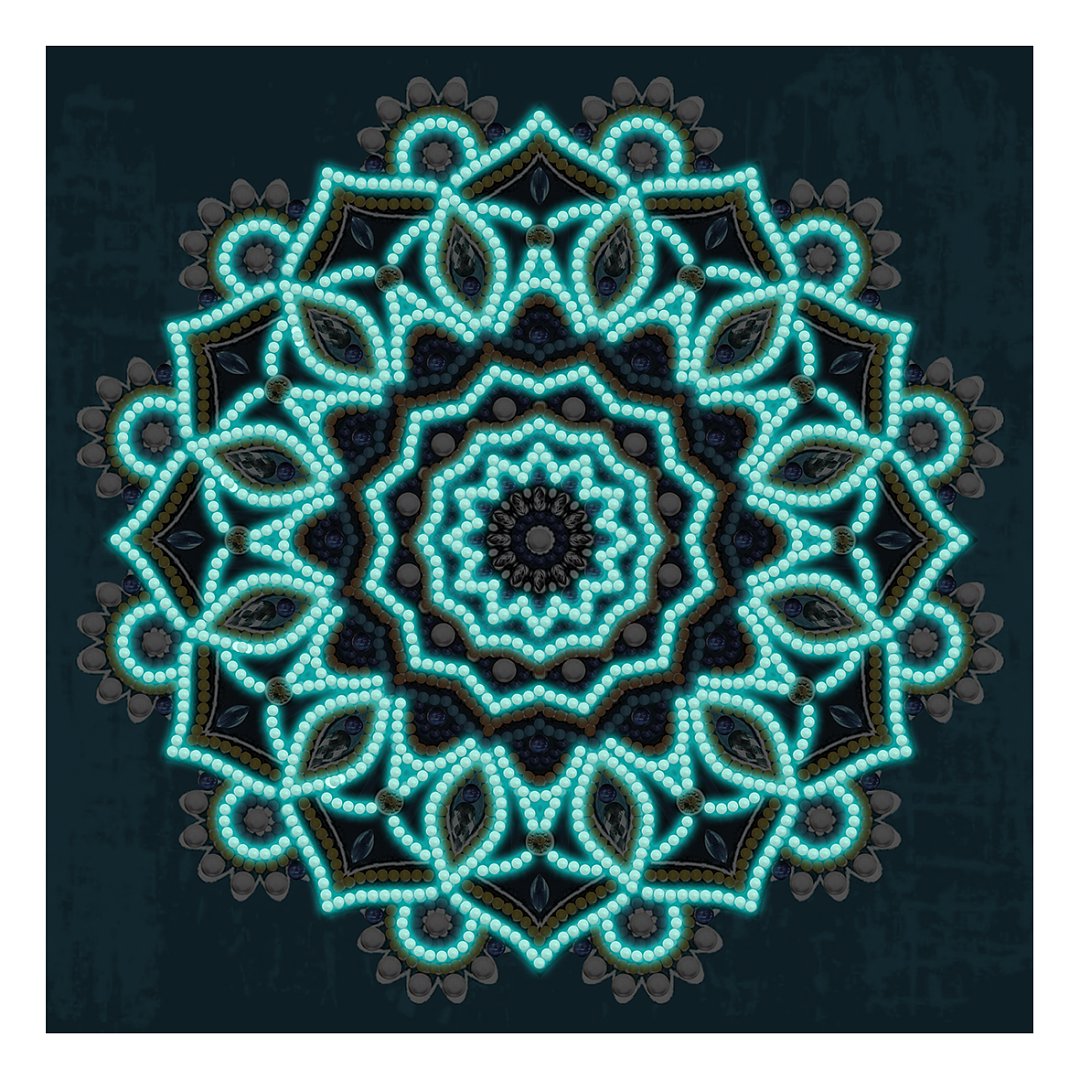 Abstrakte Kunst-Mandala-Blume | Leuchtende Diamant-Malkits 