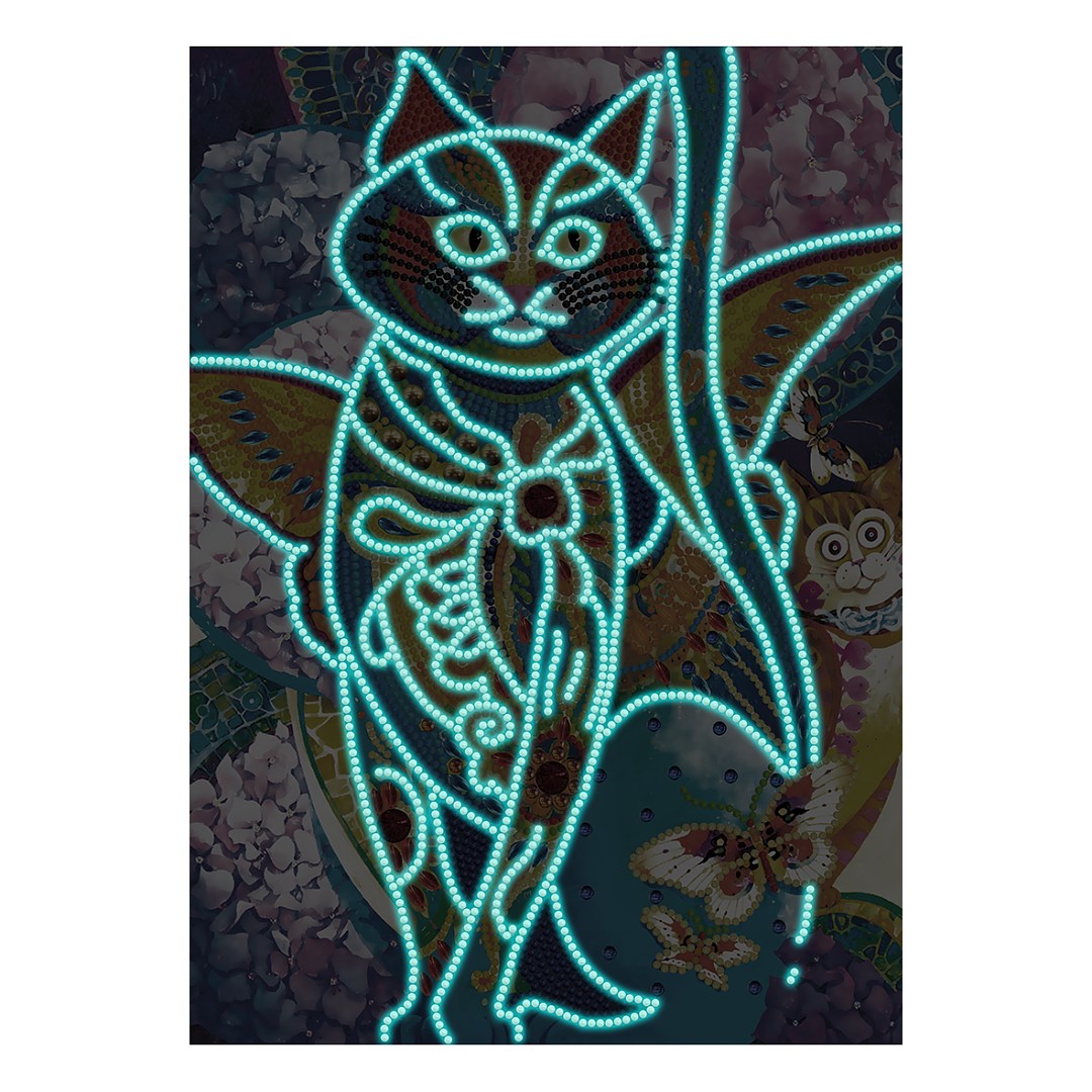 Chat | Kits de peinture diamant lumineux