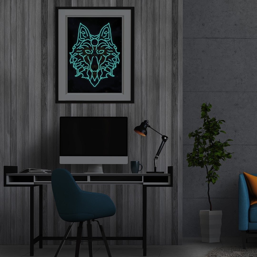 Wolf | Leuchtende Diamant-Malkits 