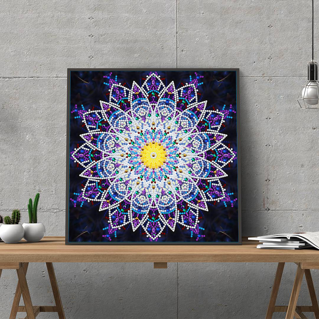 Abstract Art Mandala Flower | Luminous Diamond Painting Kits