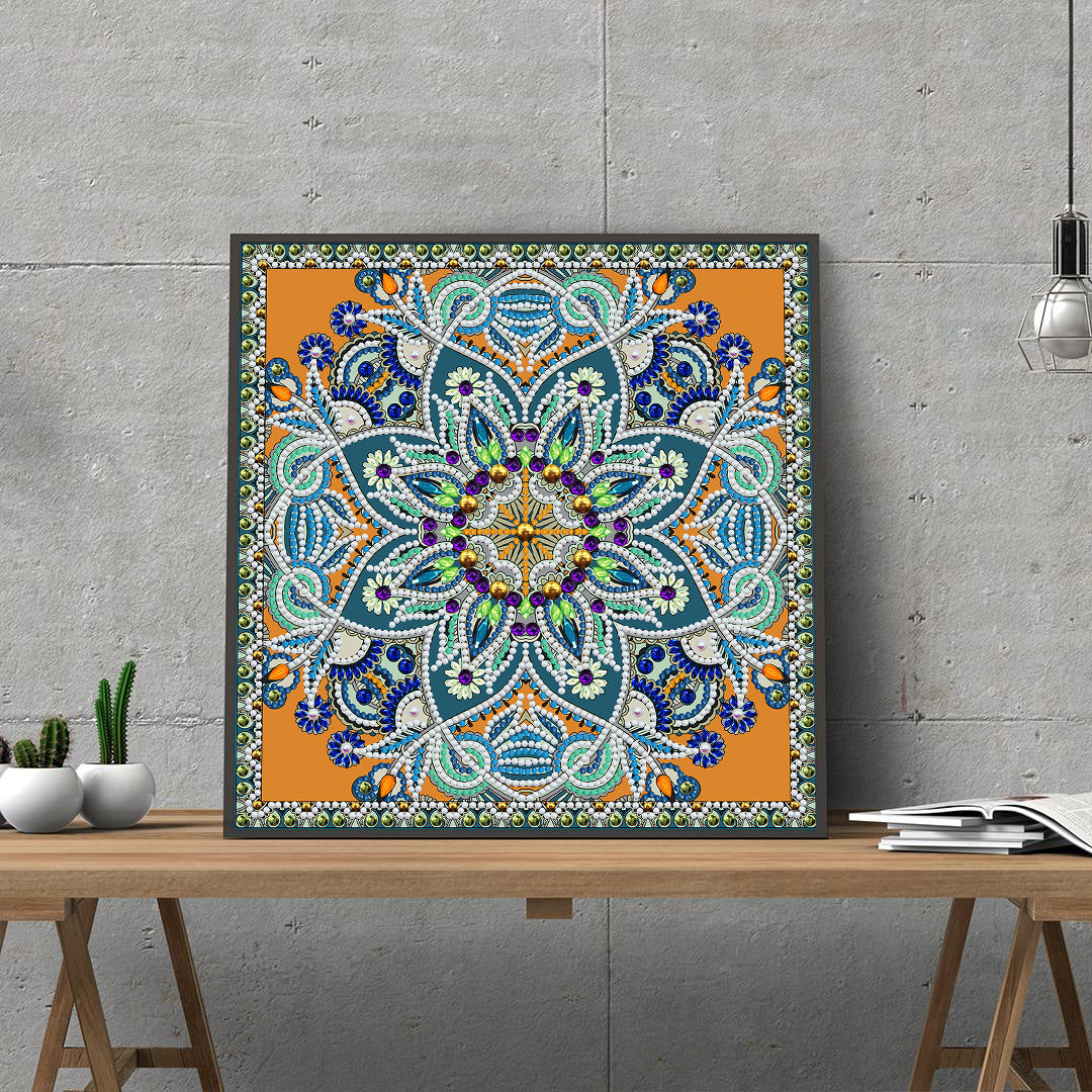 Abstract Art Mandala Flower | Luminous Diamond Painting Kits