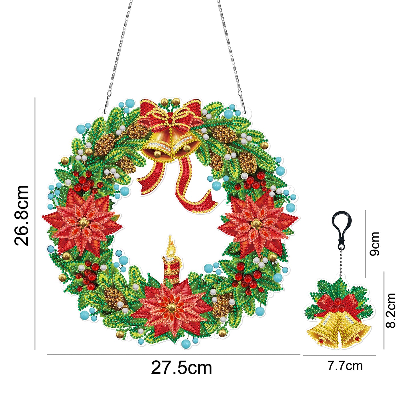 Décoration murale de porte de Noël pendentif diamant bricolage | Noël