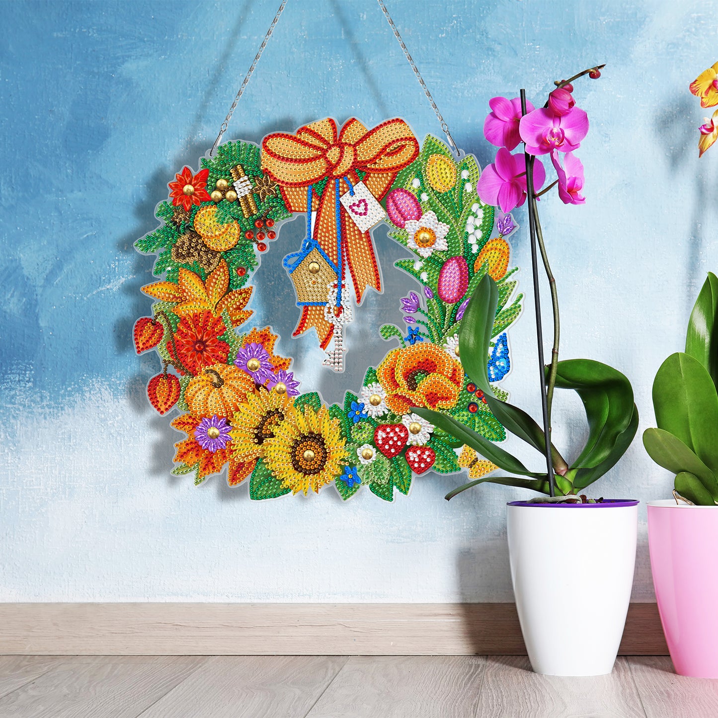 DIY Diamond Pendant Door Wall Decoration | Flower Garland