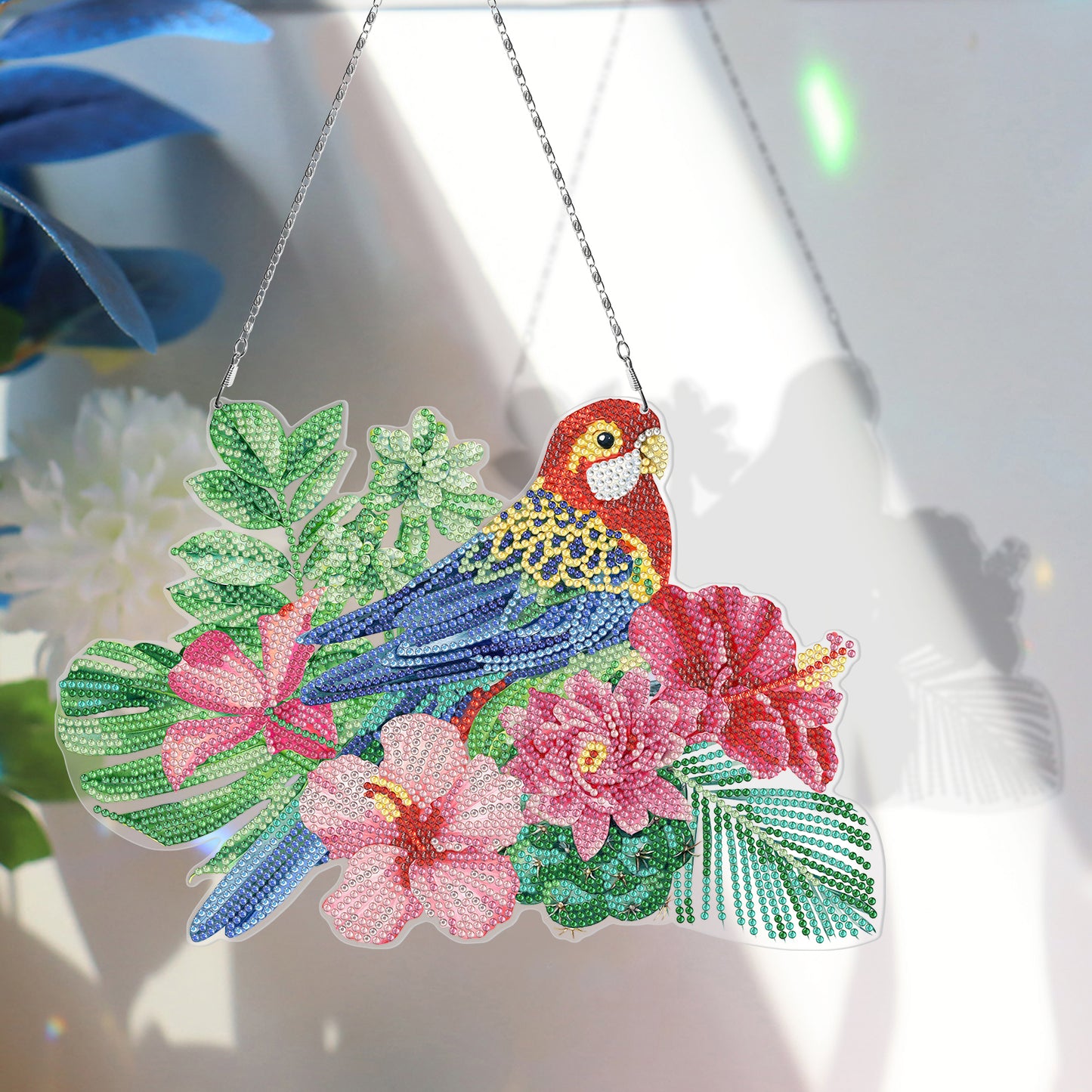 Décoration murale de porte de Noël pendentif diamant bricolage | Oiseau
