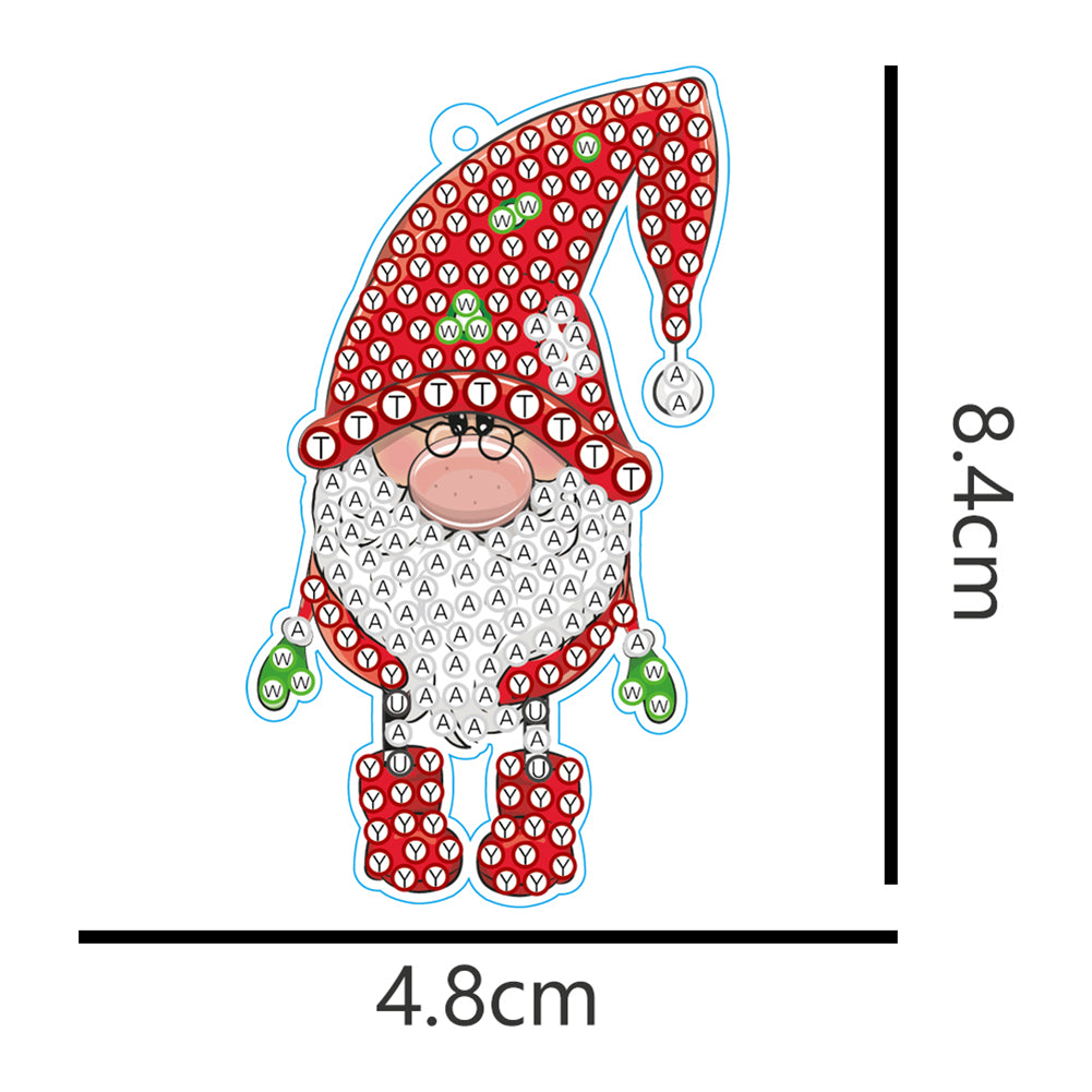 DIY Diamantmalerei Schlüsselanhänger | Gnom | 5-teiliges Set 