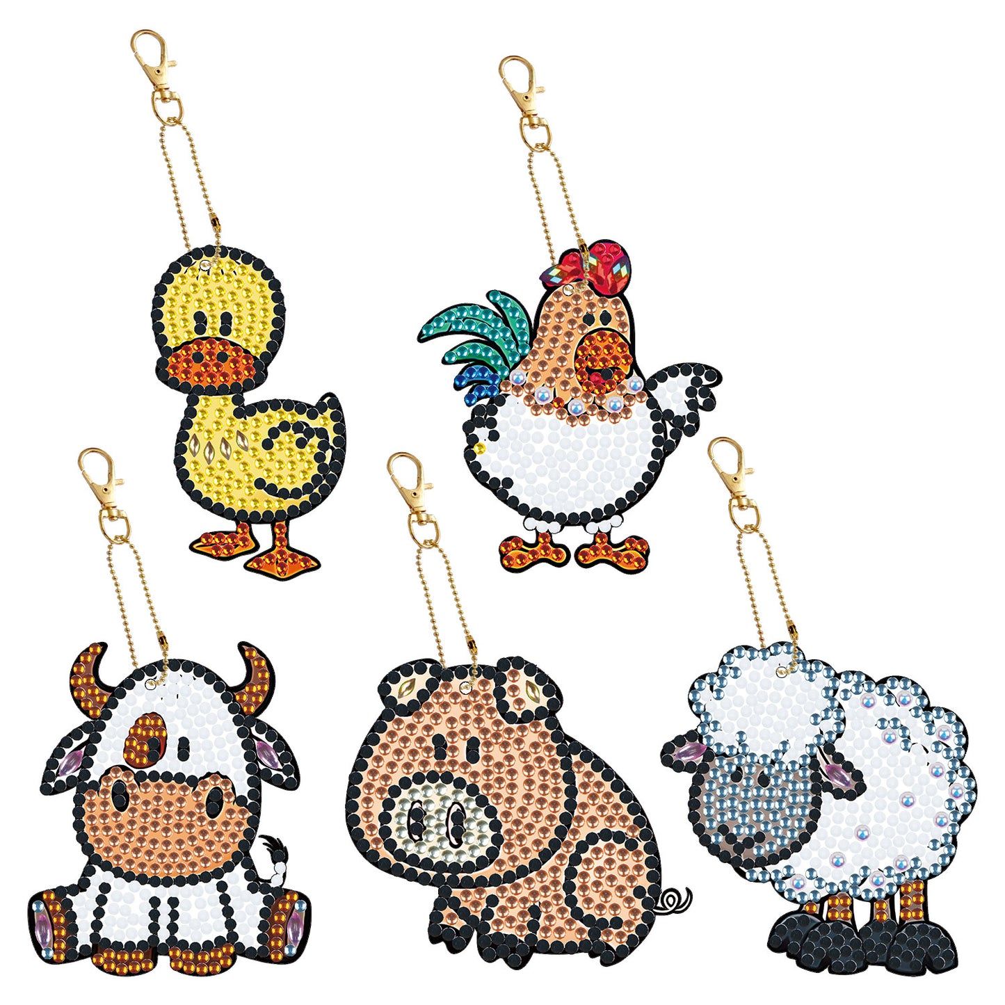 DIY keychain | Animals | Double-sided | Five Piece Set