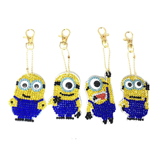 Double-sided stickers special diamond painted keychain key ring-SpongeBob