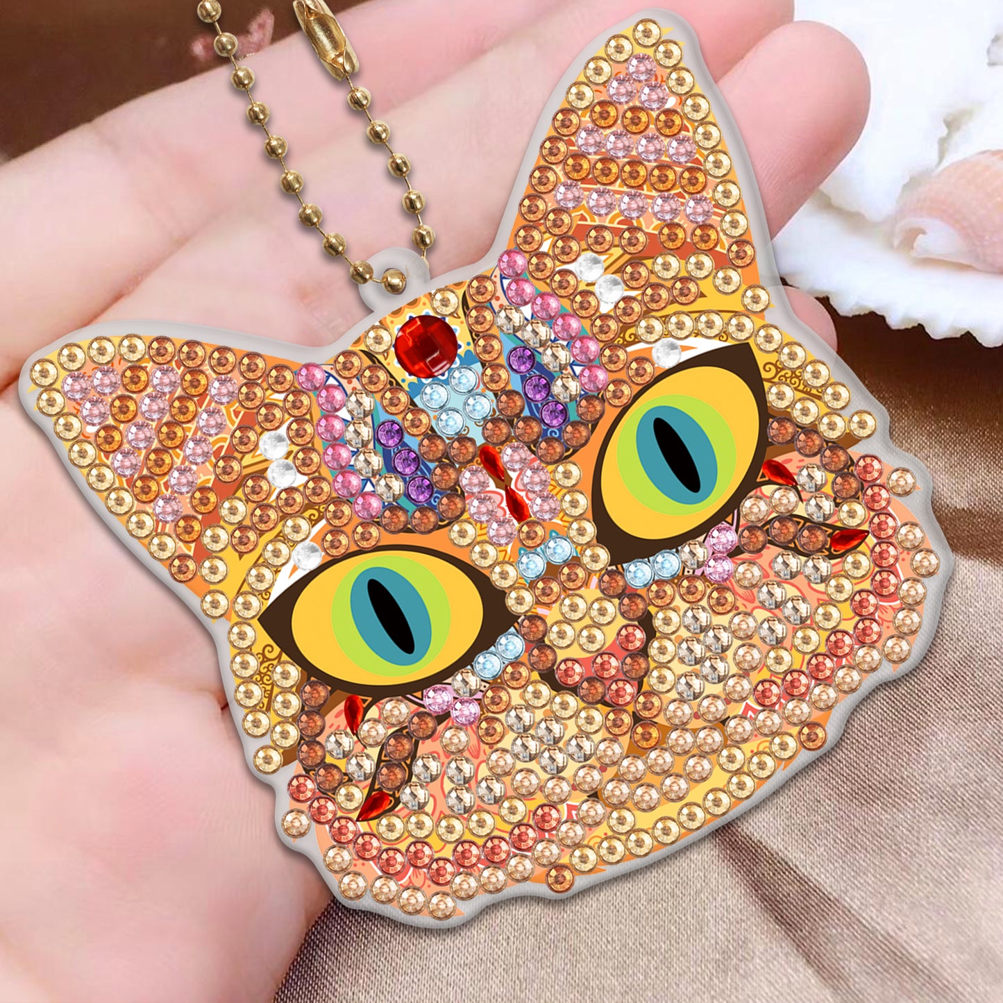 DIY Diamond Painting Schlüsselanhänger | Katze | 5-teiliges Set 