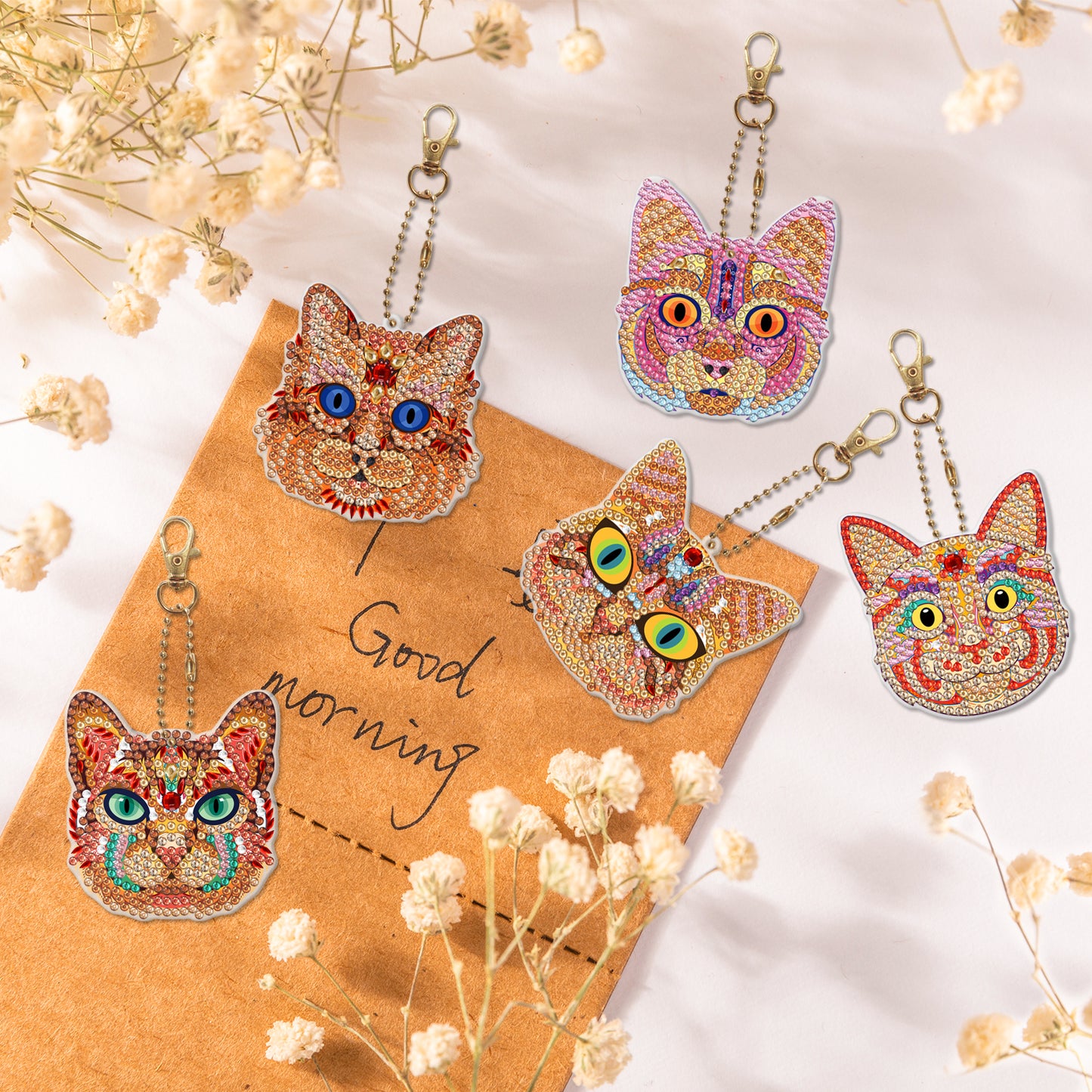 DIY Diamond Painting keychain | Cat | 5 Piece Set