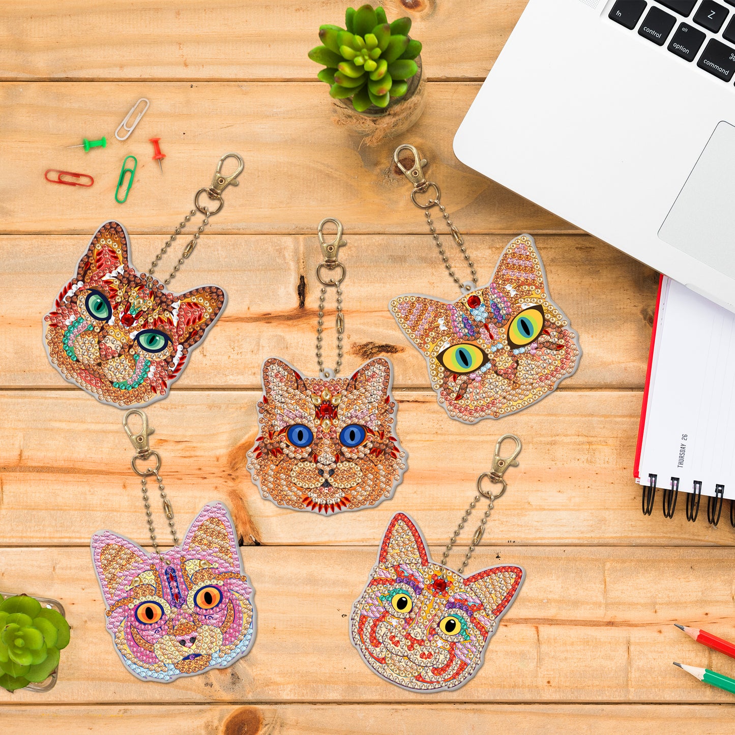 DIY Diamond Painting keychain | Cat | 5 Piece Set