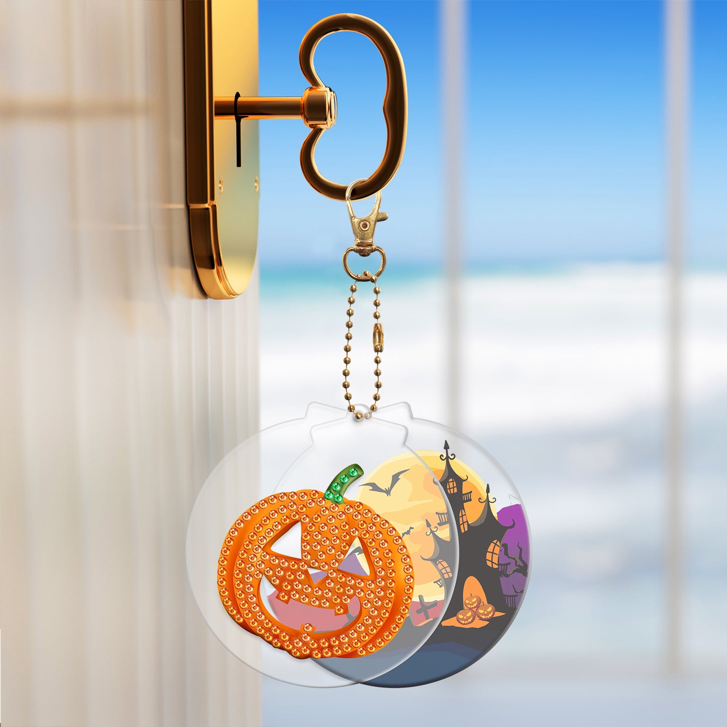 DIY keychain | Pumpkin Skull | Two Piece Set