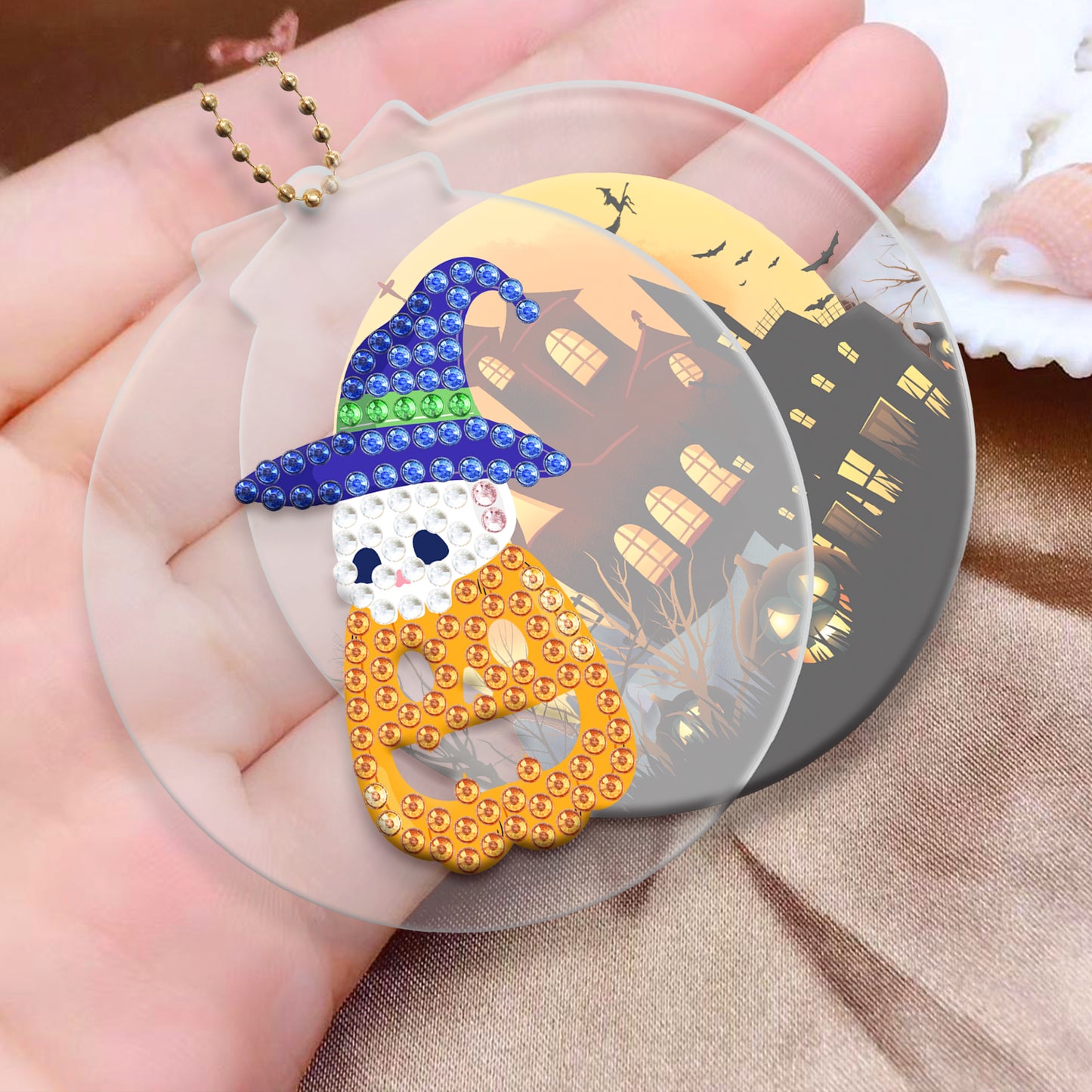 DIY keychain | Pumpkin ghost | Two Piece Set