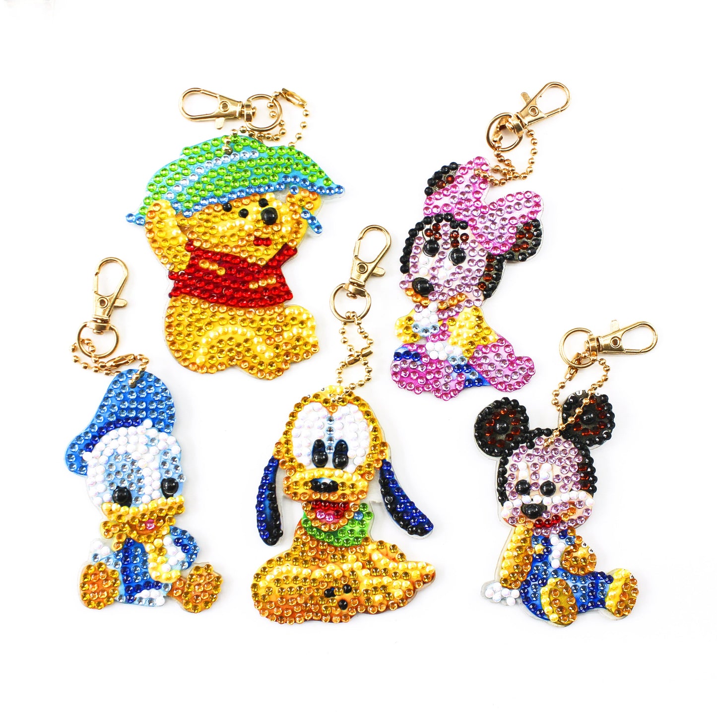 Double-sided stickers special diamond painted keychain key ring-Donald Duck