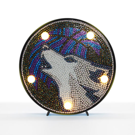 Lumière de peinture au diamant bricolage dédiée pleine lumière de nuit à LED de diamant | Loup