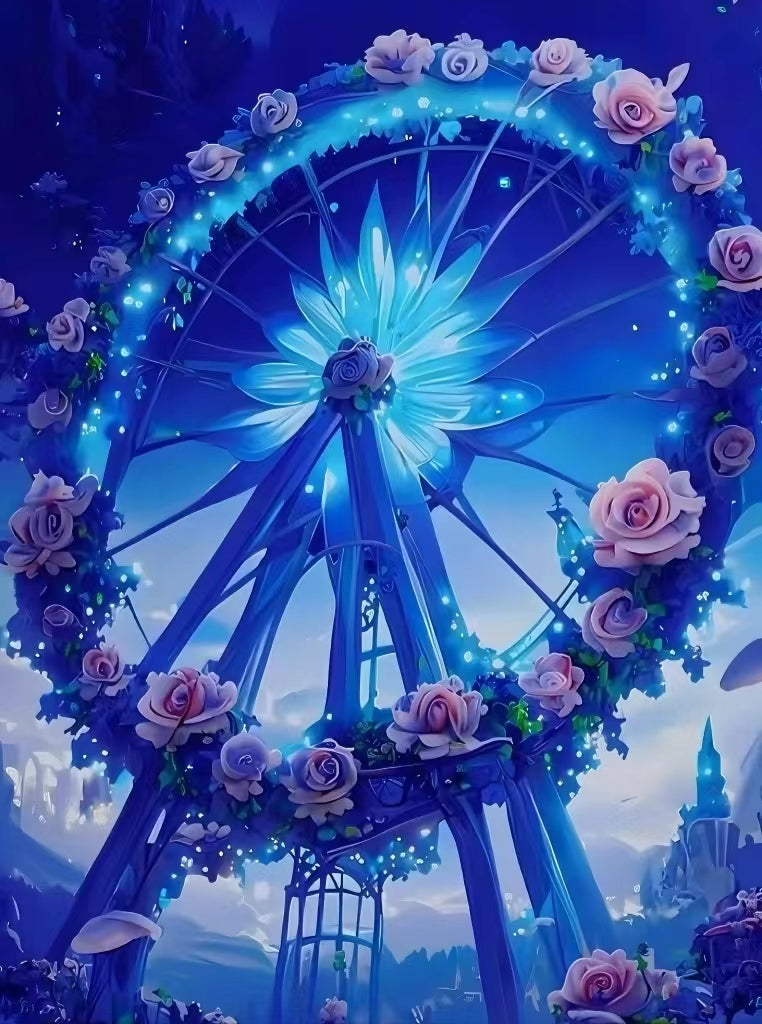 AB Diamond Painting Kits |  Blue Romantic Ferris Wheel