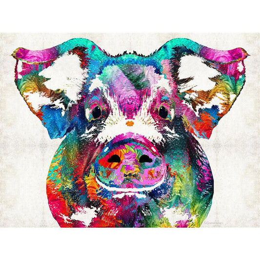 Cartoon Pig  | Full Round Diamond Painting Kits