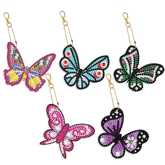 DIY keychain | Butterfly | Double-sided | Five Piece Set