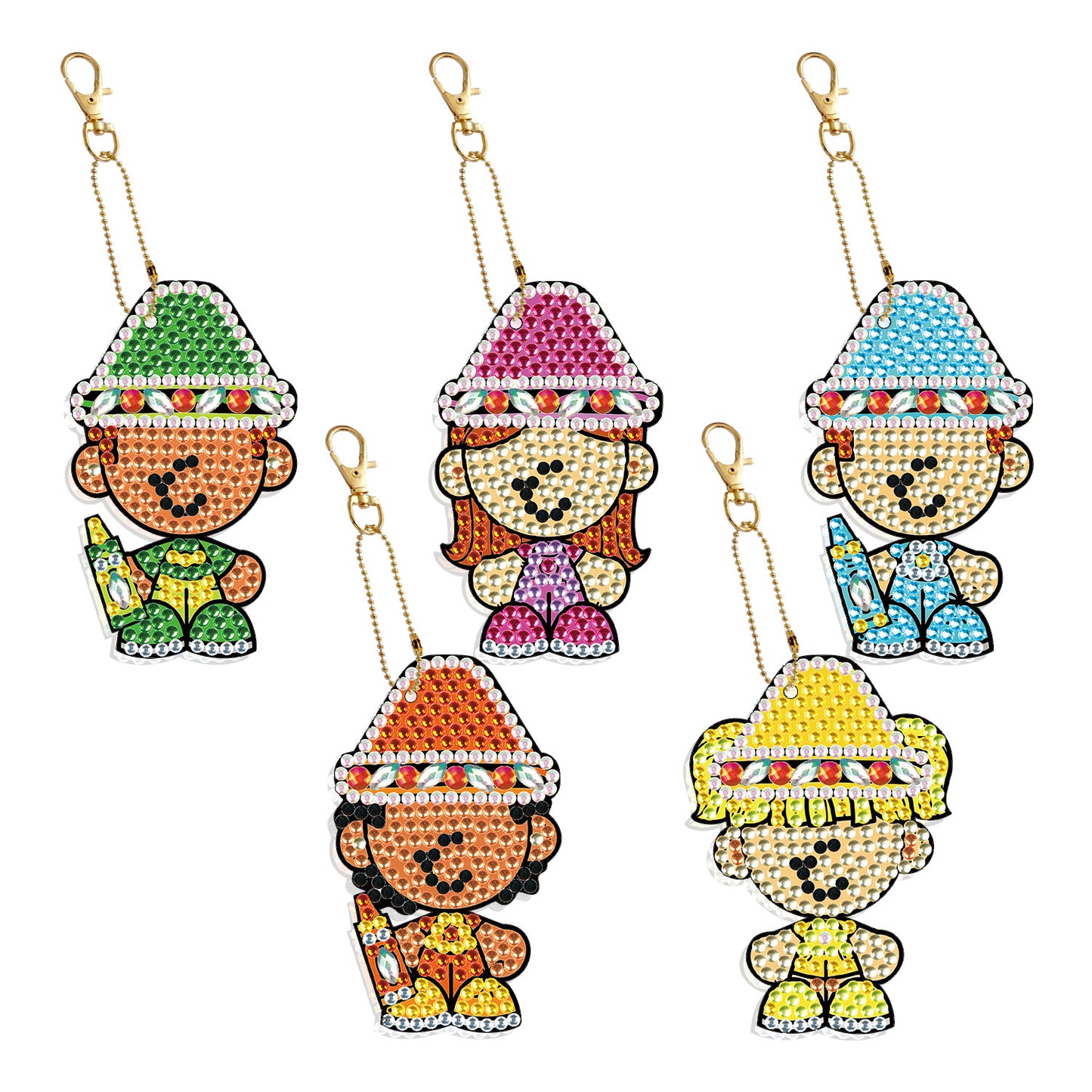 DIY keychain | Children | Double-sided | Five Piece Set