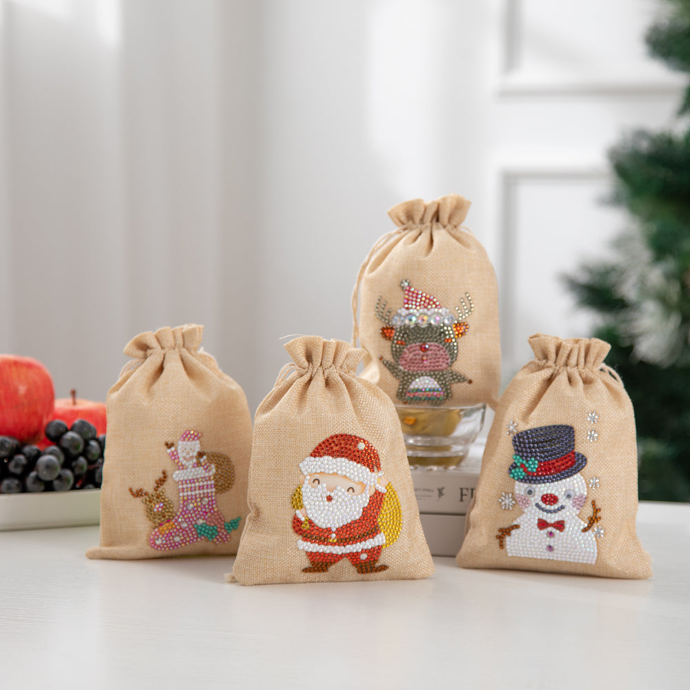 DIY Diamond Christmas Decoration | Christmas Candy Canes | Gift Bag