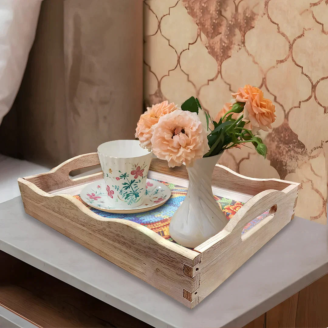 Diamond Painting Wooden Trays With Handle - Parrot