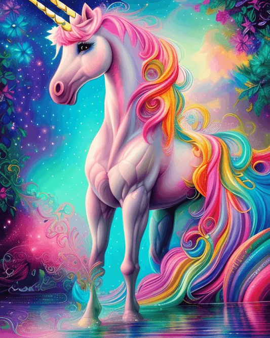 AB Diamond Painting  |  Colorful Unicorn