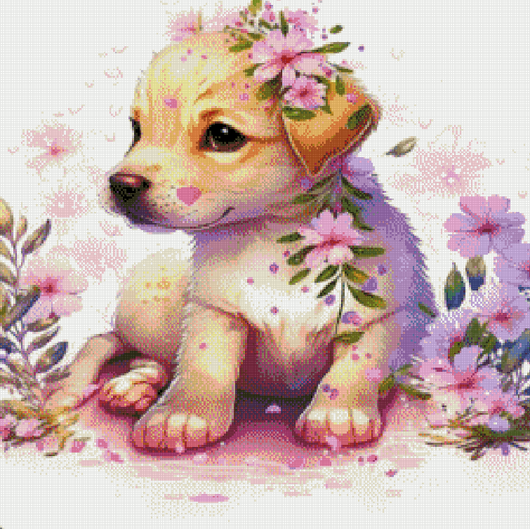 Full Round/Square Diamond Painting Kits | Flower and Dog Collection