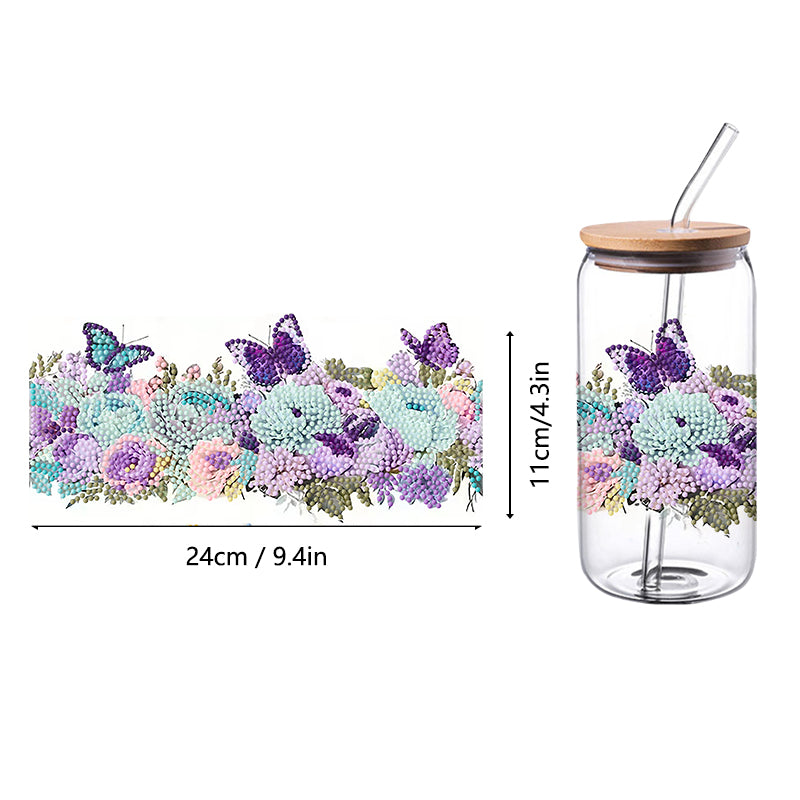 4PCS DIY diamond painting cup stickers (without cup) | Butterfly