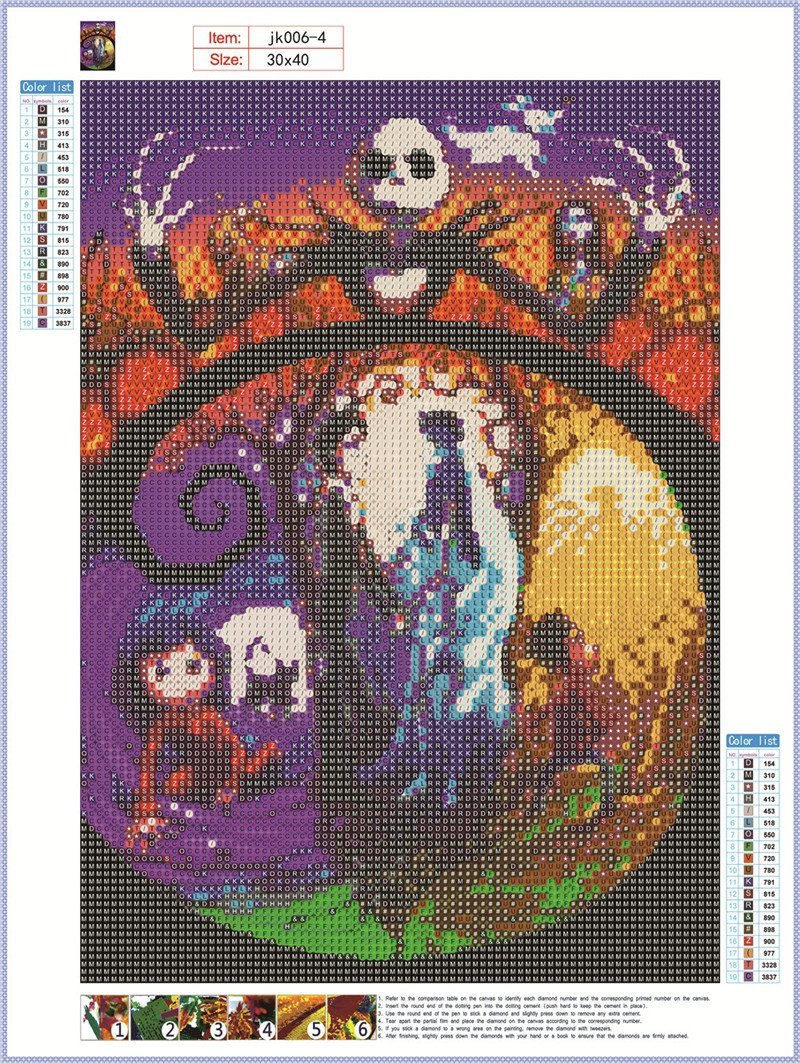 Jack Skellington | Kits complets de peinture au diamant rond 