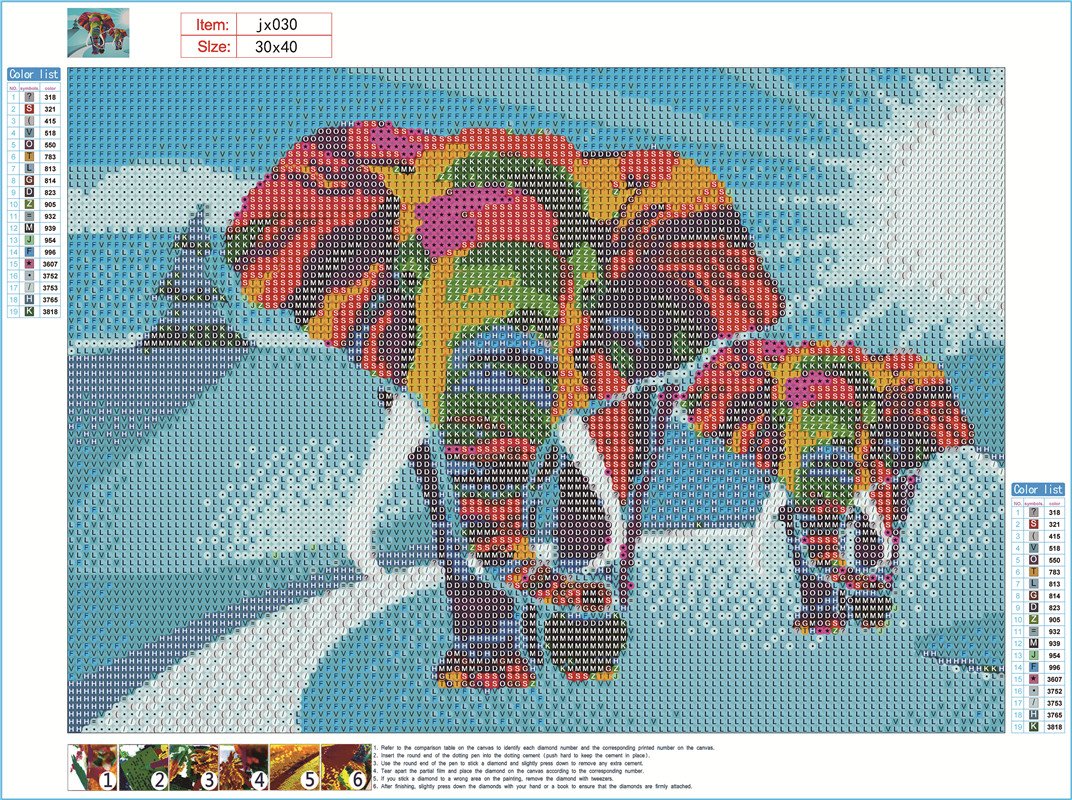 Cartoon Elephant  | Full Round Diamond Painting Kits