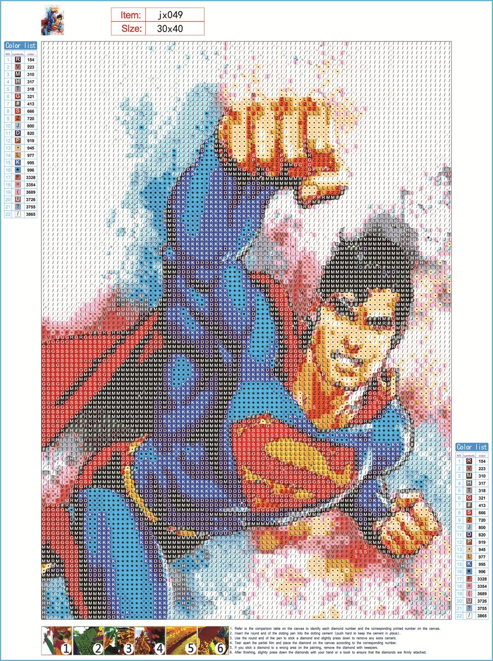 Superman | Kits complets de peinture au diamant rond