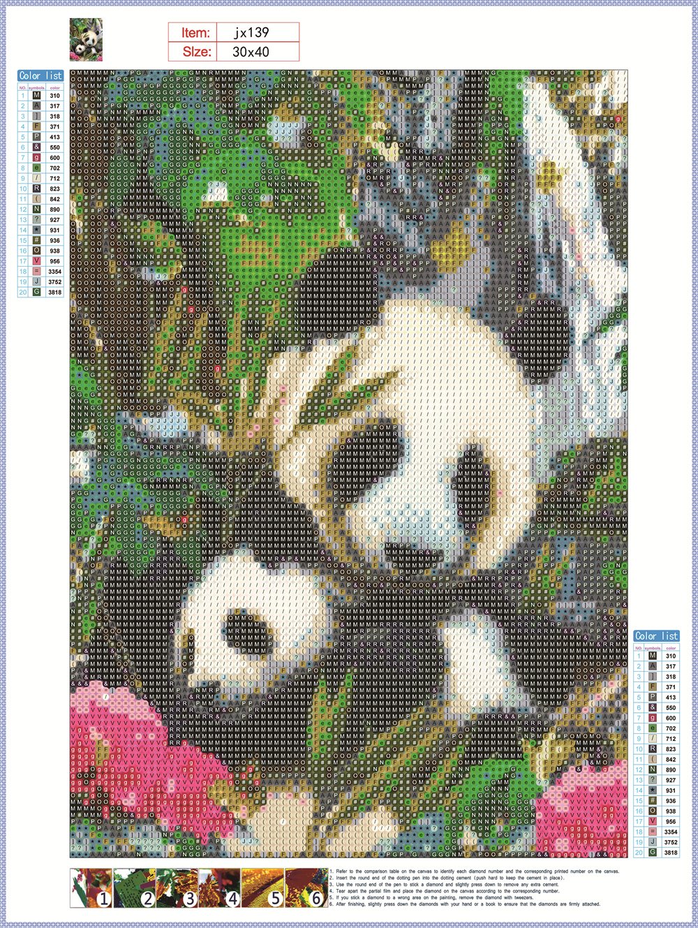 Panda | Kits complets de peinture au diamant rond