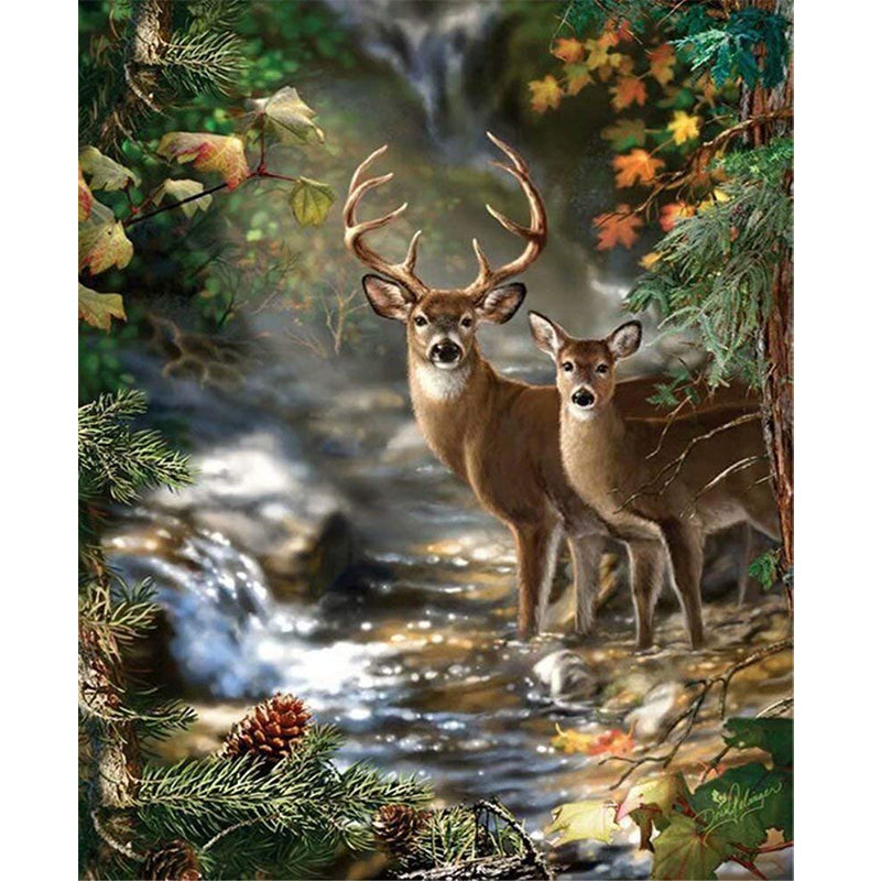 Forest Deer  | Full Round Diamond Painting Kits
