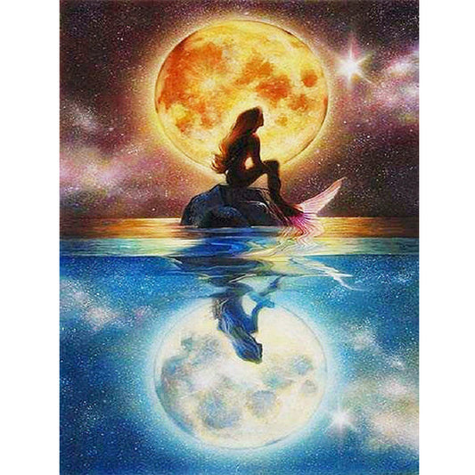 Moon Mermaid  | Full Round Diamond Painting Kits