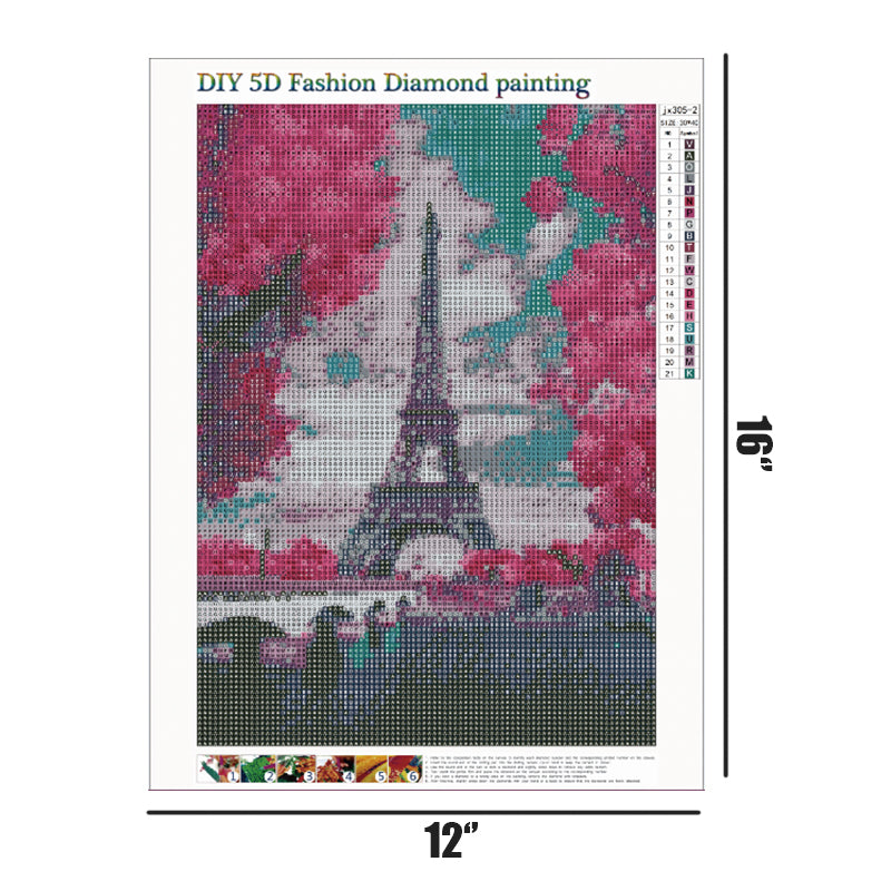 Eiffelturm | Vollständige runde Diamant-Malkits 