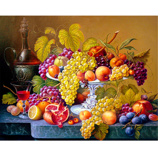 Plateau de fruits | Kits complets de peinture au diamant rond 