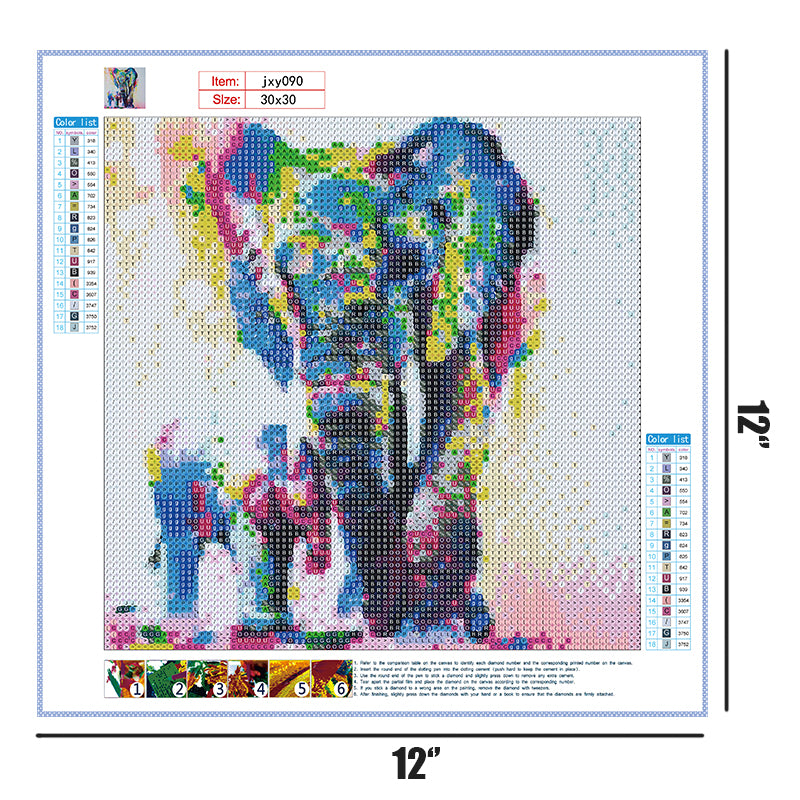 Elephant Family  | Full Round Diamond Painting Kits