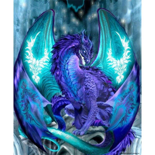 Dragon violet | Kits complets de peinture au diamant rond 